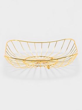 Ваза для фруктов «Доляна. Милена», 28×28×7 см, золотистая