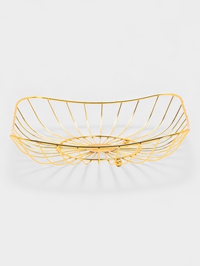 Ваза для фруктов «Доляна. Милена», 28×28×7 см, золотистая