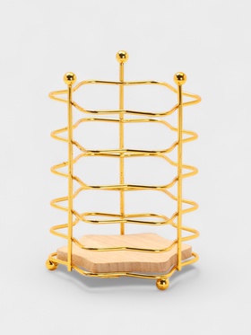 Сушилка для столовых приборов «Доляна. Старлайт», 11×11×15.5 см, золотистая