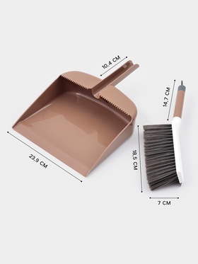 Набор для уборки: совок в комплекте с щёткой и встроенным водосгоном«Порядок», 34×24×9 см, МИКС