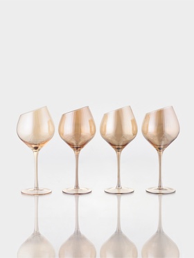 Набор бокалов для вина Magistro «Иллюзия», 540 мл, 4 шт., 10×24 см, бронзовые