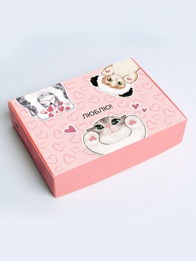 Коробка складная «Люблю», 21?15?5 см (комплект 2 шт)