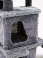 Домик для кошек с когтеточкой, квадратный, 33×40×103 см, ковролин, серый - фото 61616319