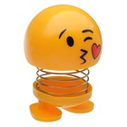 УЦЕНКА Смайл на пружинке, на панель в авто, сердечко, желтый - Фото 2