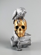 УЦЕНКА Фигура «Череп с вороном» бронза с серебром, 28 см - Фото 5