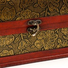 УЦЕНКА Шкатулка дерево состаренная «Золотые цветы на чёрном» сундучок 23×30×24 см 10961694