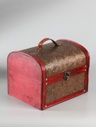 УЦЕНКА Шкатулка дерево состаренная «Золотые цветы на чёрном» сундучок 23×30×24 см 10961694