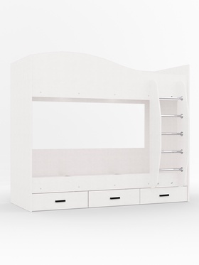 Кровать двухъярусная «Клик Мебель», с ящиками, 2030×1090×1700 мм, цвет белый шёлк 10951951