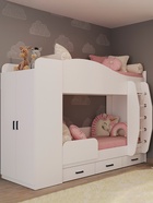 Кровать двухъярусная «Клик Мебель», с ящиками, 2030×1090×1700 мм, цвет белый шёлк - Фото 3