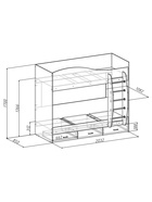 Кровать двухъярусная «Клик Мебель», с ящиками, 2030×1090×1700 мм, цвет белый шёлк - Фото 4