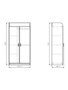 Шкаф распашной двухстворчатый «Клик Мебель. Ушастый», 860×450×1700 мм, цвет белый 10951952