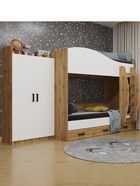 Шкаф распашной двухстворчатый «Клик Мебель. Ушастый», 860×450×1700 мм, цвет дуб вотан/белый 10951953