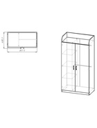 Шкаф распашной двухстворчатый «Клик Мебель. Ушастый», 860×450×1700 мм, цвет дуб вотан/белый - Фото 4