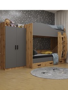 Шкаф распашной двухстворчатый «Клик Мебель. Ушастый», 860×450×1700 мм, цвет дуб вотан/серый 10951954