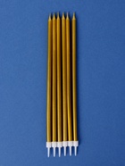 УЦЕНКА Свечи в торт "Высокий Ройс", 6 шт, золото - фото 14986970