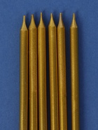 УЦЕНКА Свечи в торт "Высокий Ройс", 6 шт, золото - фото 14986971