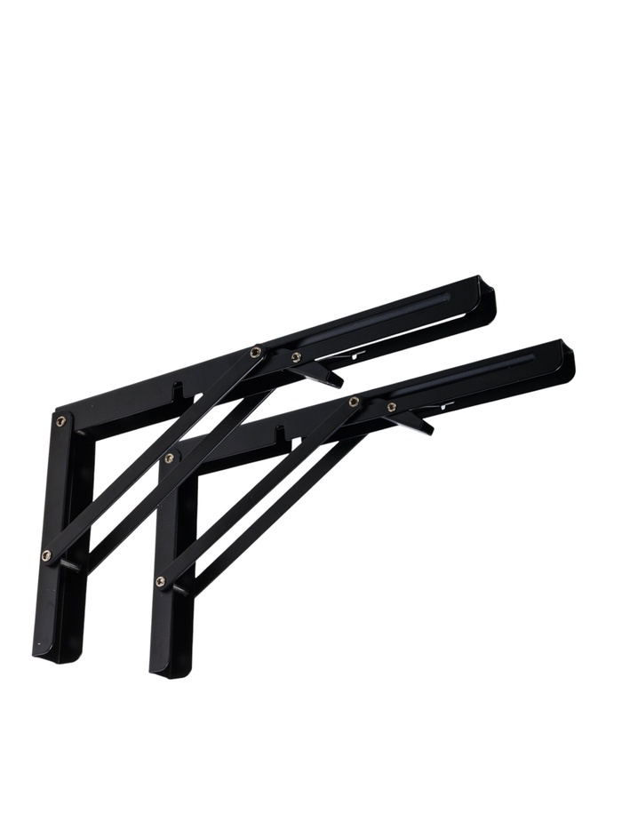 УЦЕНКА Кронштейн складной для столов и полок ТУНДРА, K001, 2 шт., длина 300 мм, сталь цвет черный 9 - Фото 1