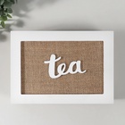 УЦЕНКА Шкатулка дерево 6 делений «Полевые растения» мешковина 17×24×7 см 10962121