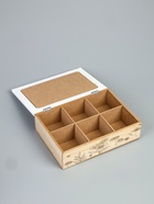 УЦЕНКА Шкатулка дерево 6 делений «Полевые растения» мешковина 17×24×7 см 10962121