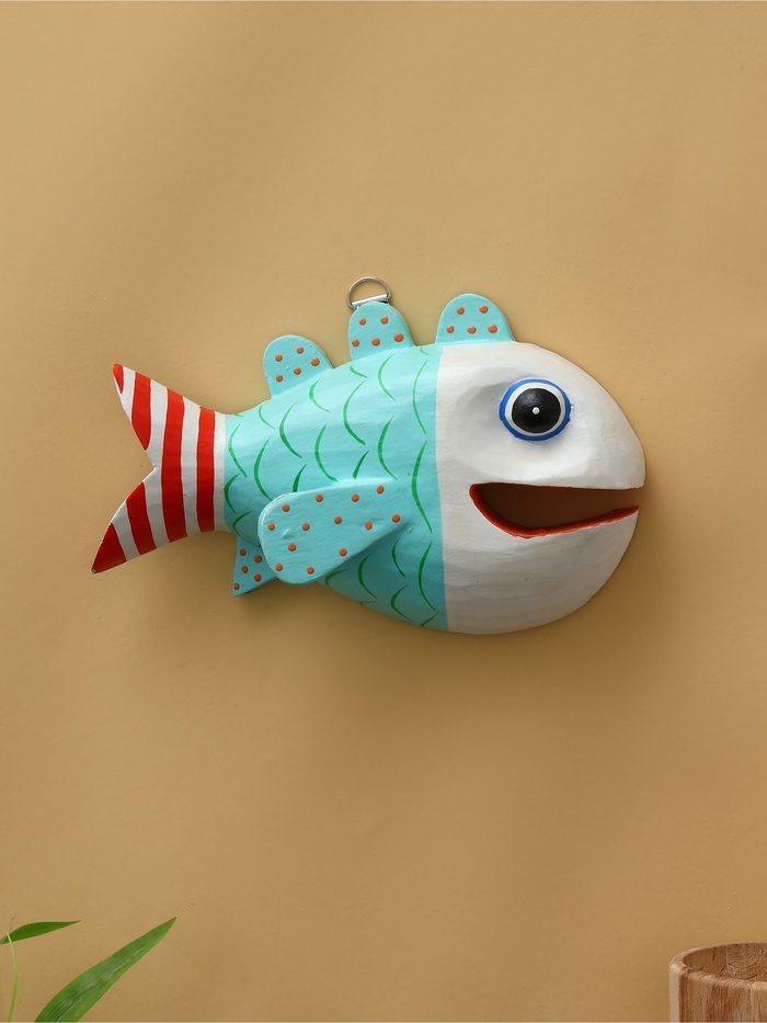 УЦЕНКА Панно «Рыба-хищник» дерево 20×12×4 см, цв. разноцветный - Фото 1