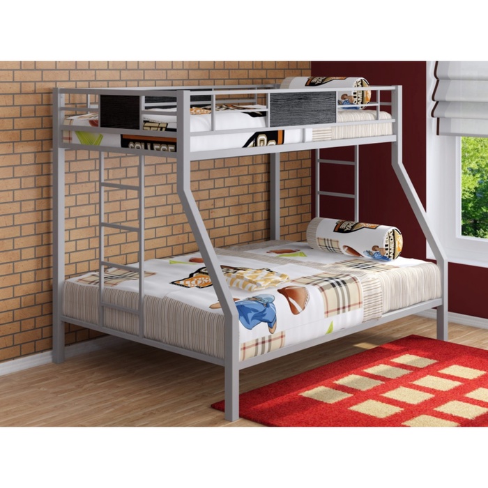 Кровать двухъярусная «Гранада» серый/ЛДСП венге