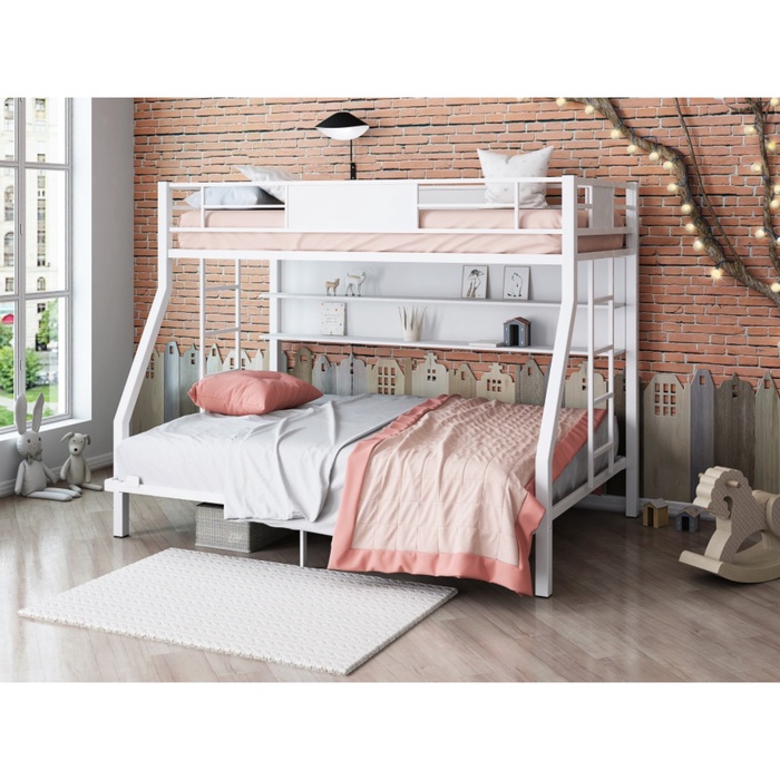 Кровать двухъярусная «Гранада П 140» белый/ЛДСП белый