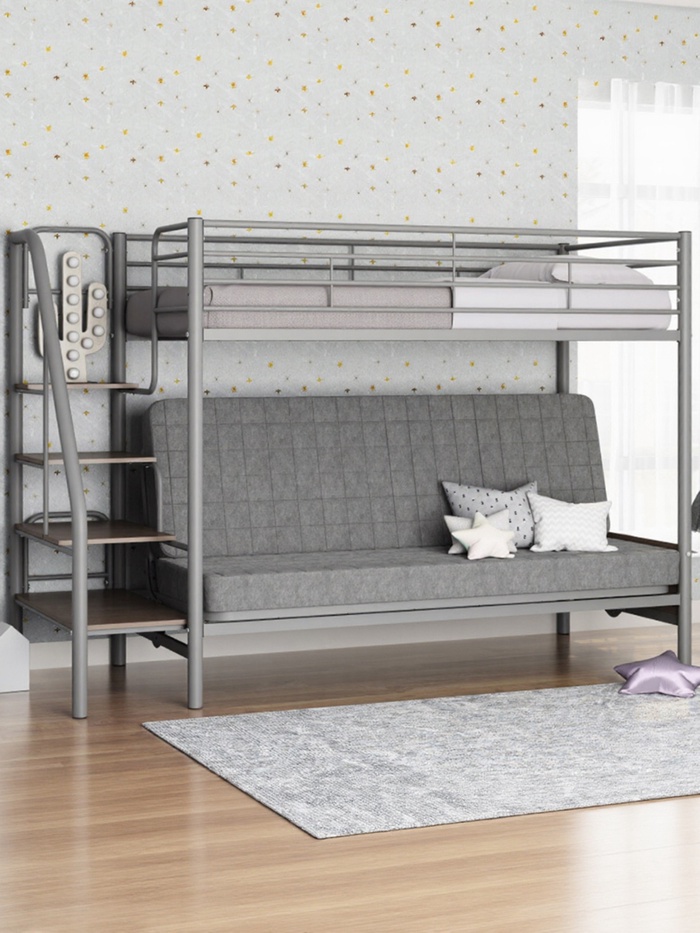 Кровать двухъярусная с диваном 