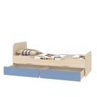 Кровать подростковая Дельта-19 ЛДСП Дуб молочный/Голубой - Фото 2