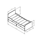 Кровать подростковая Дельта-19 ЛДСП Дуб молочный/Голубой - Фото 3