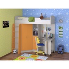 Кровать-чердак "Теремок -1" ЛДСП Дуб молочный/Оранжевый - Фото 1