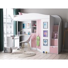 Кровать "Теремок-1 Гранд" ЛДСП Белый/Розовый - Фото 1