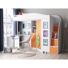 Кровать "Теремок-1 Гранд" ЛДСП Белый/Оранжевый - Фото 1