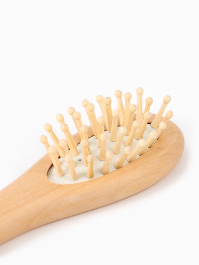 Расческа детская, деревянная с натуральной щетиной, гребень, массажная, набор 3 шт., M&B