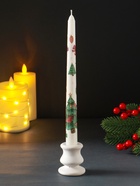 Свеча античная «Новый год», 255×22 мм, с декором - Фото 1