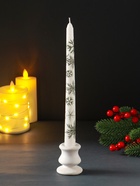 Свеча античная «Снежинки новогодние», 255×22 мм, с декором - Фото 2