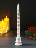 Свеча античная «Снежинки новогодние», 255×22 мм, с декором - Фото 3