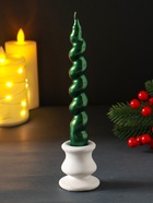 Свеча витая Luxury, 25×180 мм, лакированная, зелёная - Фото 2