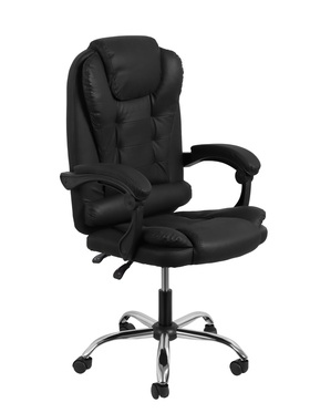 Кресло офисное для руководителя «Клик Мебель», с подлокотниками, на колёсиках, экокожа, цвет чёрный 10900385