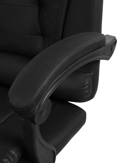 Кресло офисное для руководителя «Клик Мебель», с подлокотниками, на колёсиках, экокожа, цвет чёрный