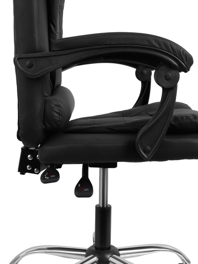 Кресло офисное для руководителя «Клик Мебель», с подлокотниками, на колёсиках, экокожа, цвет чёрный