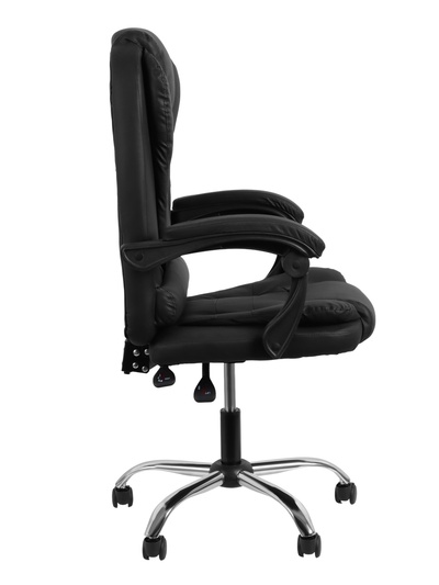 Кресло офисное для руководителя «Клик Мебель», с подлокотниками, на колёсиках, экокожа, цвет чёрный