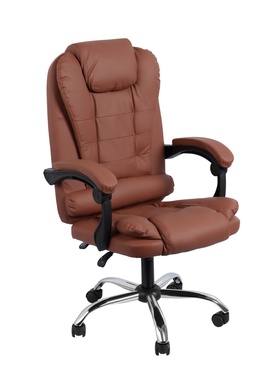 Кресло офисное для руководителя «Клик Мебель», с подлокотниками, на колёсиках, экокожа, цвет коричневый 10900386