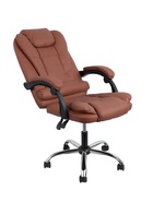 Кресло офисное для руководителя «Клик Мебель», с подлокотниками, на колёсиках, экокожа, цвет коричневый 10900386