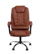 Кресло офисное для руководителя «Клик Мебель», с подлокотниками, на колёсиках, экокожа, цвет коричневый 10900386