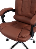 Кресло офисное для руководителя «Клик Мебель», с подлокотниками, на колёсиках, экокожа, цвет коричневый 10900386