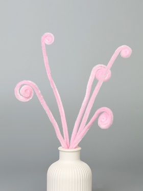 Синельная проволока, набор 100 шт, размер 1 шт 30х0,8 см, цвет розовый