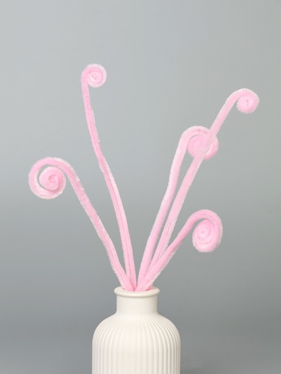 Синельная проволока, набор 100 шт, размер 1 шт 30х0,8 см, цвет розовый