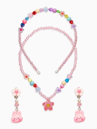 Комплект детский «Выбражулька. Кролик», 3 предмета: клипсы, бусы, ободок, цветной