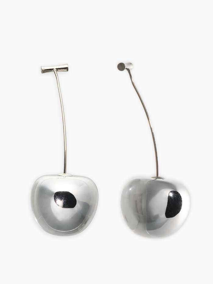 Серьги минимализм «Черешня», цвет серебро - Фото 1