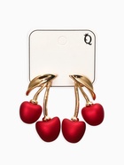 Серьги «Вишня», красные в золоте - фото 809610828